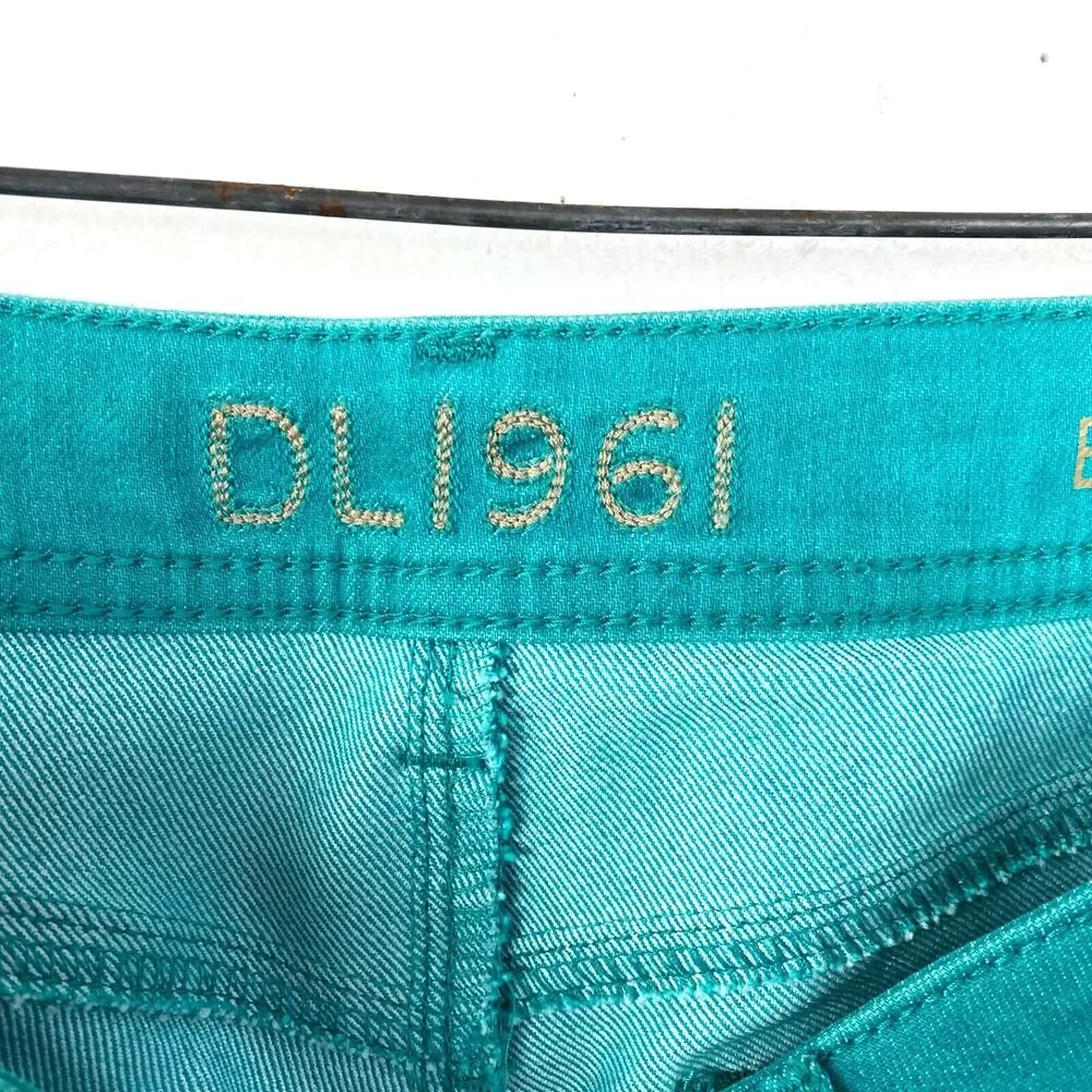 DL1961 Emma Leggings Jeans Woman Aqua Blue Low Waist 30x28